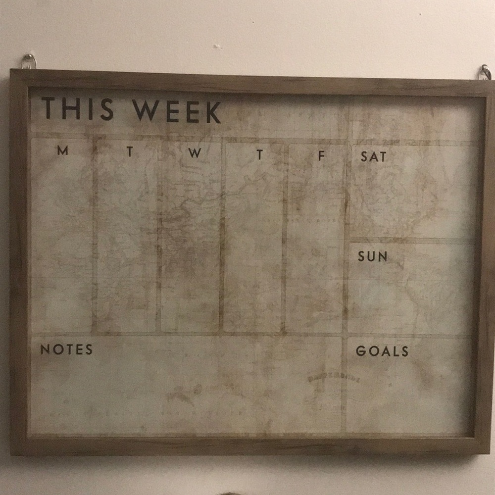 World map wall planner dry erase